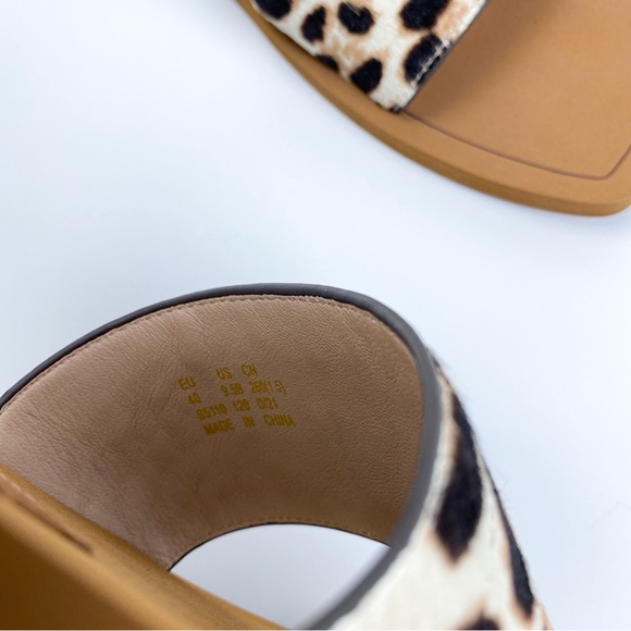 NIB Stuart Weitzman Delilah Leopard Print Calf Hair Slides Size 9.5 - Picture 6 of 11